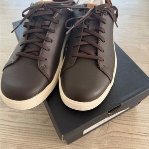 OluKai Dark Brown Leather Sneakers